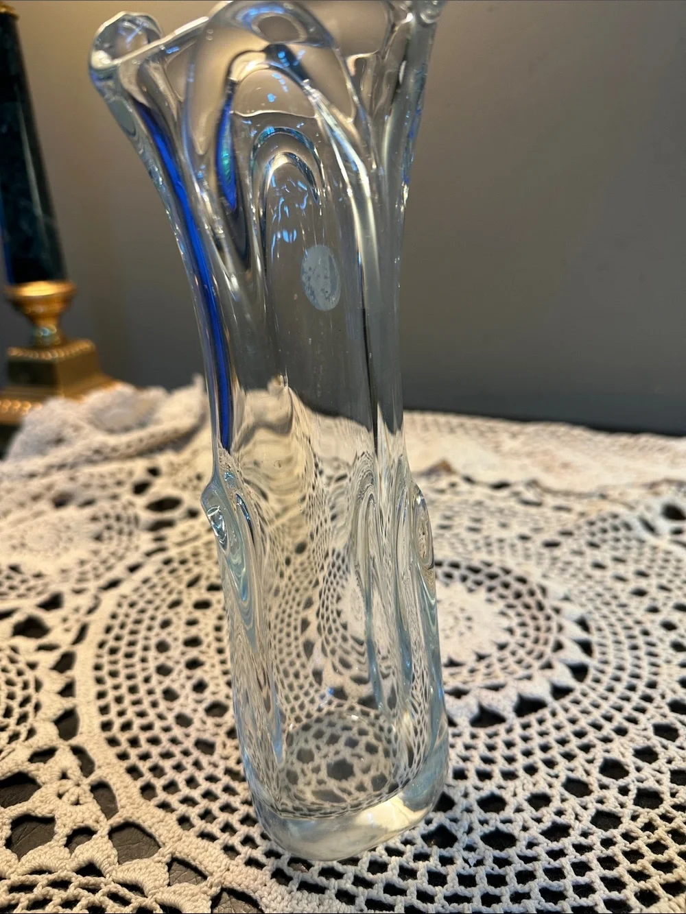 Vintage Swung Clear Glass Decorative Bud Vase - Elegant Home Accent